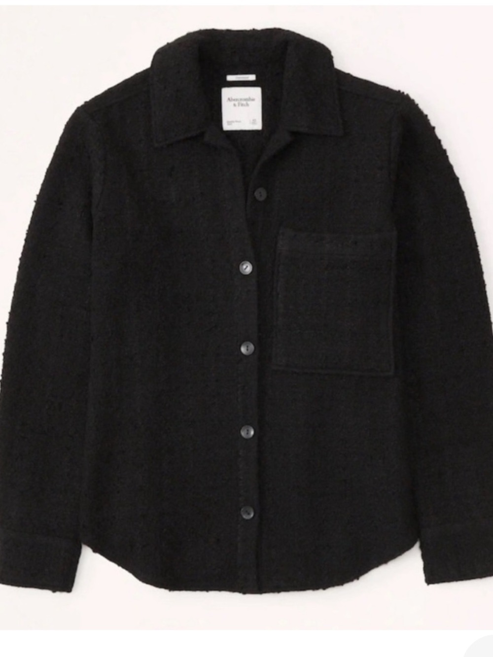 Abercrombie & Fitch Black Kids Button-Up Fleece Shirt